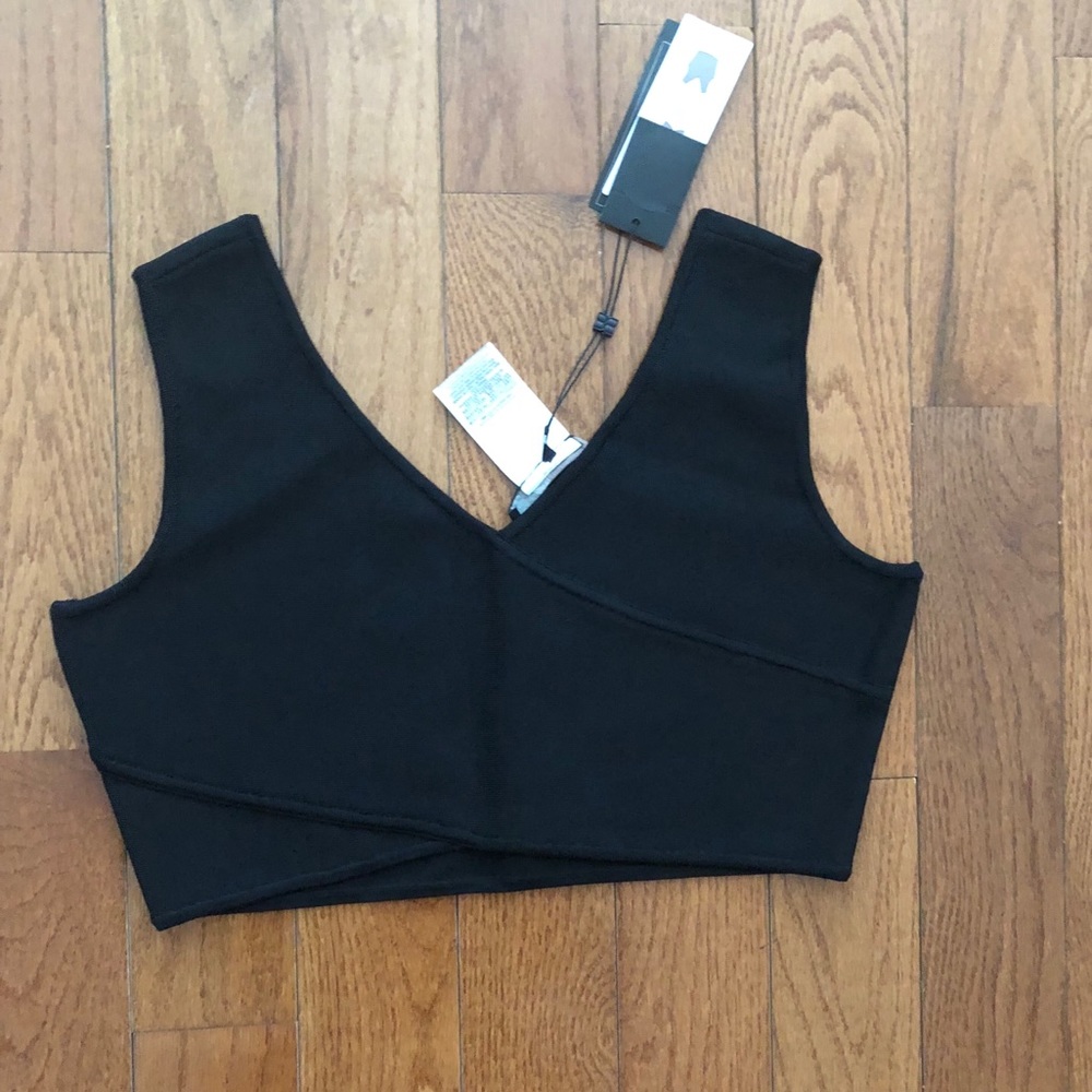 BCBG bandage material crop top in black